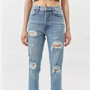 BDG High Rise Slim Strait sz 27 distressed jeans